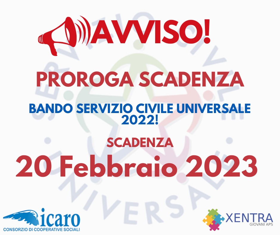 Proroga scadenza Bando Servizio Civile 2023