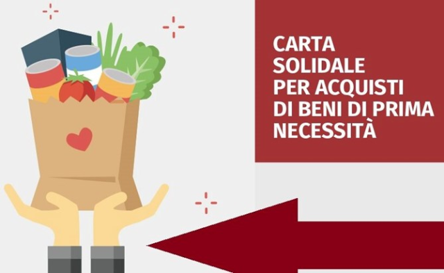 Carta Solidale per acquisti di beni di prima necessità - Presa d'atto della graduatoria dei beneficiari selezionati dall'INPS.