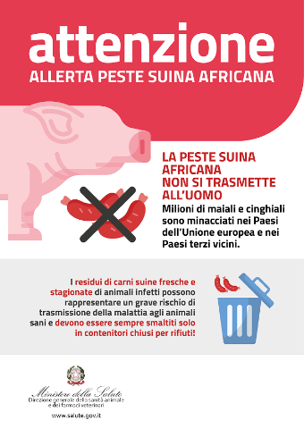 Allerta peste suina africana - misure urgenti e straordinarie.